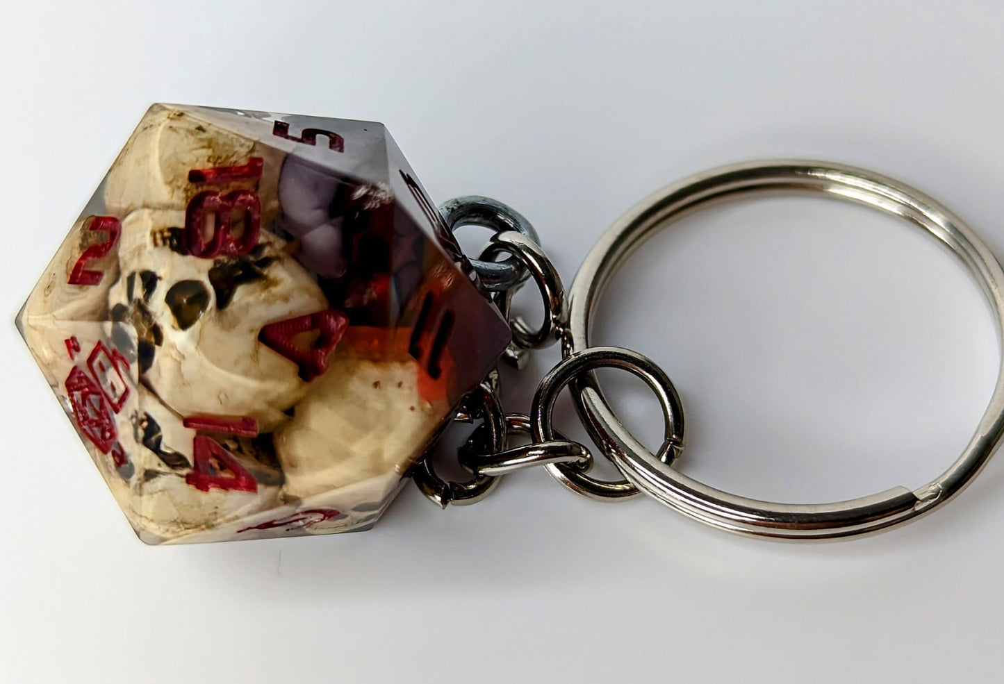 Warlock Skull Dice D20 Keychain